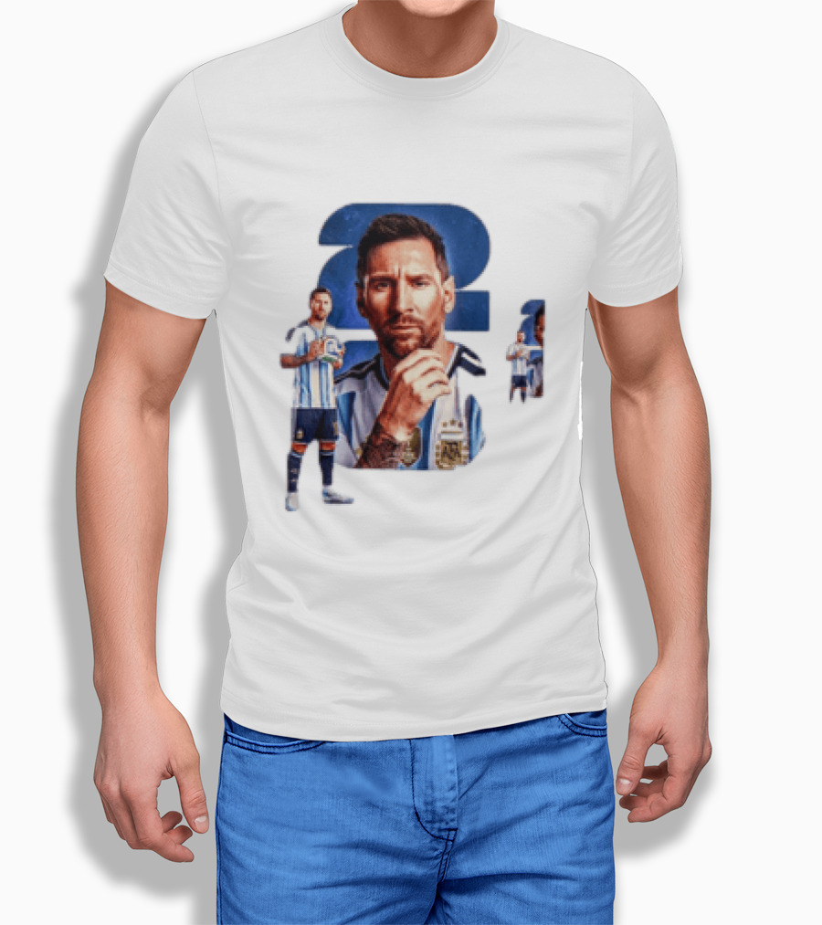 Lionel Messi Argentina Jersey 2023 FIFA World Cup Champion Collage T-Shirt