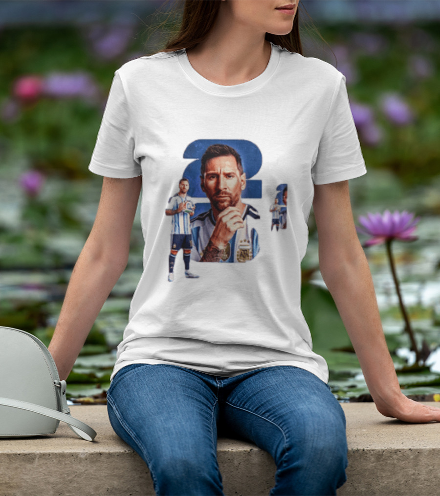 Lionel Messi Argentina Jersey 2023 FIFA World Cup Champion Collage T-Shirt