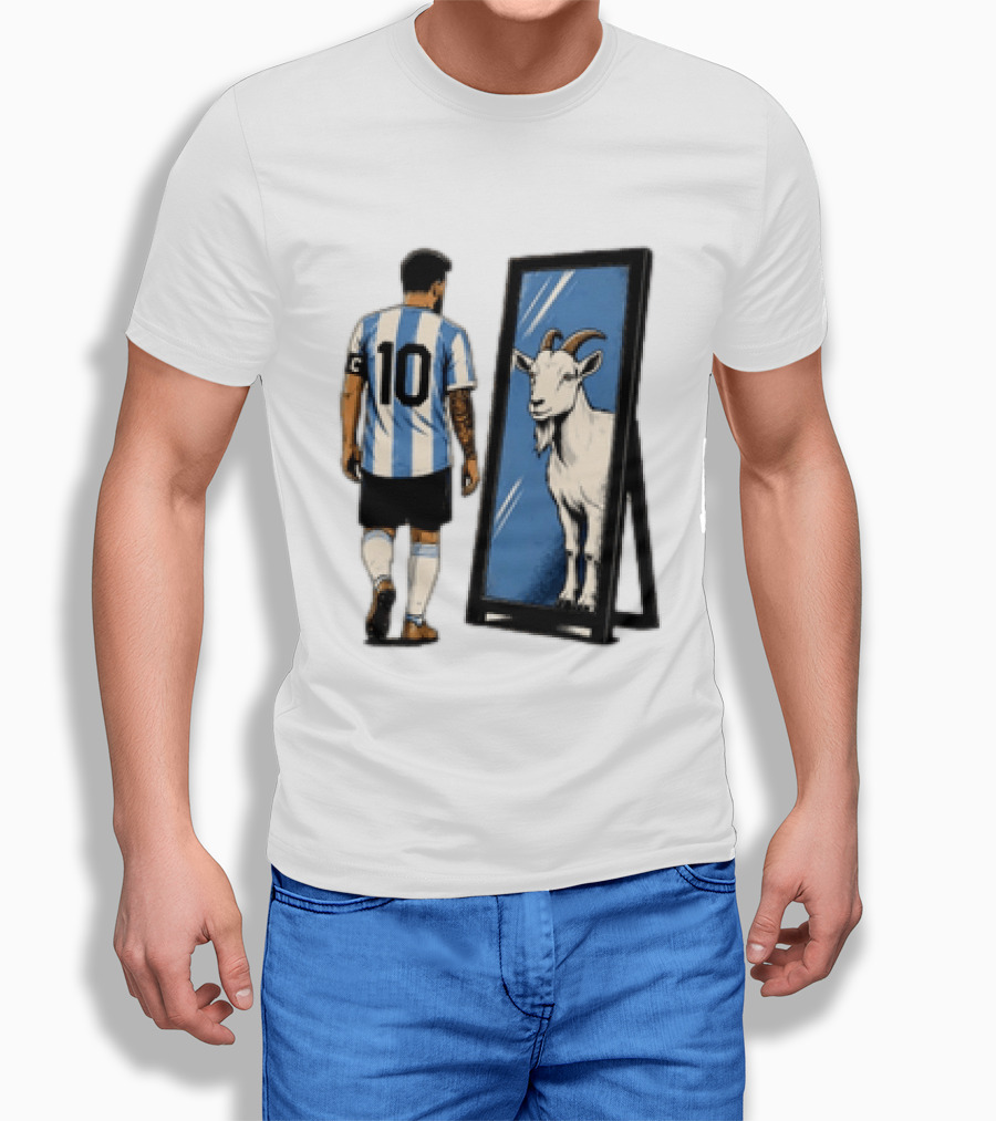 Messi Argentina 10 Reflecting GOAT Mirror Soccer T-Shirt