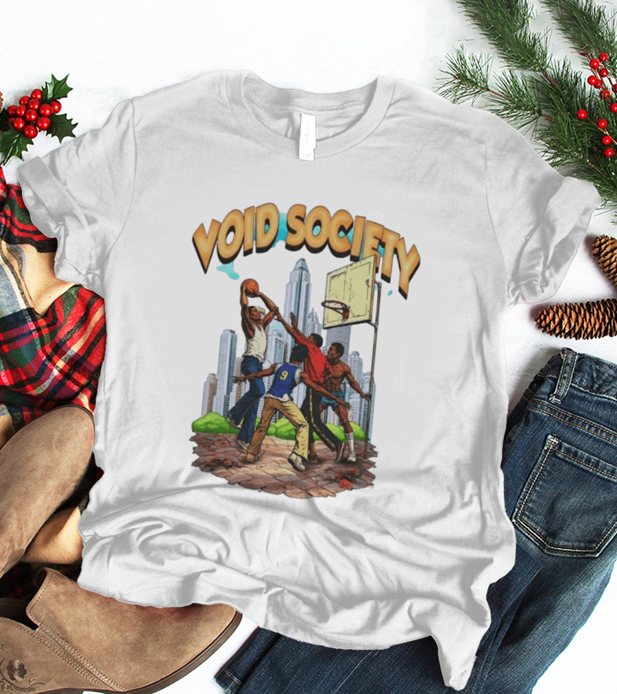 Void Society Urban Basketball Action Cityscape Players T-Shirt