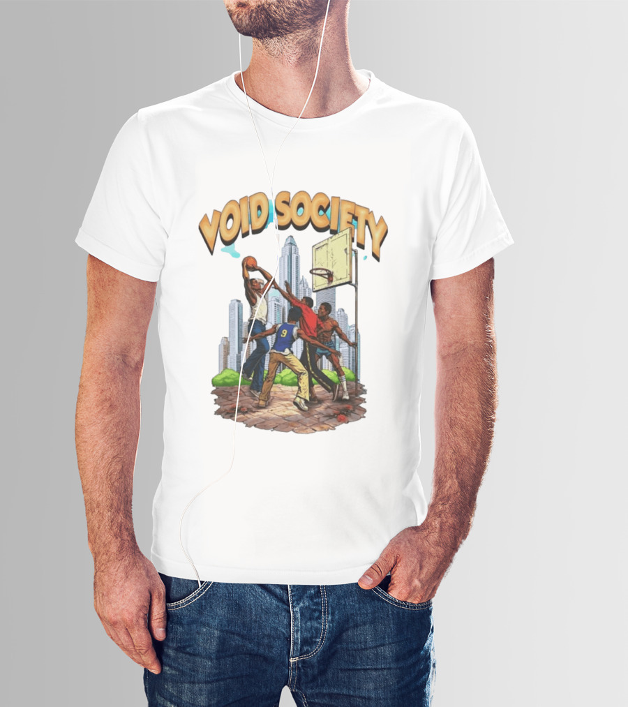 Void Society Urban Basketball Action Cityscape Players T-Shirt