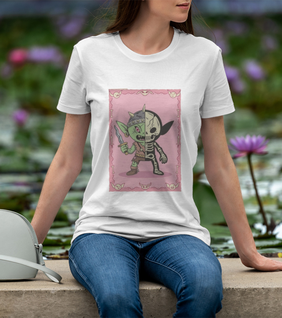 X Ray Goblin Skeleton Fantasy Creature With Dagger T-Shirt