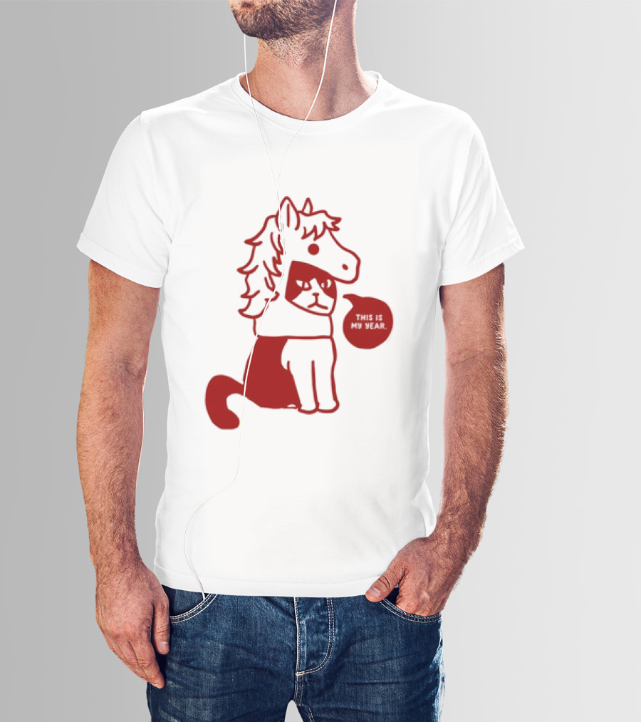 Year Of The Horse 2026 Chinese Lunar New Year Zodiac Cat T-Shirt