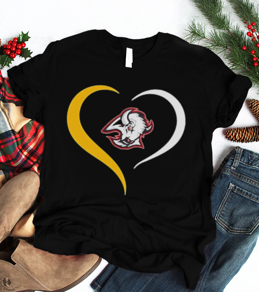 Buffalo Heart With Buffalo Head And Dual Heart T-Shirt