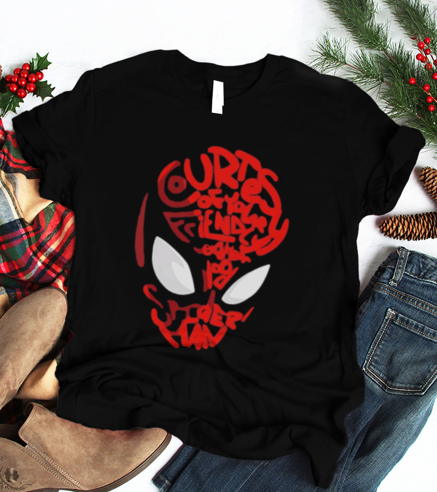 Courtesy Of Your Friendly Neighborhood Spider Man Face T-Shirt