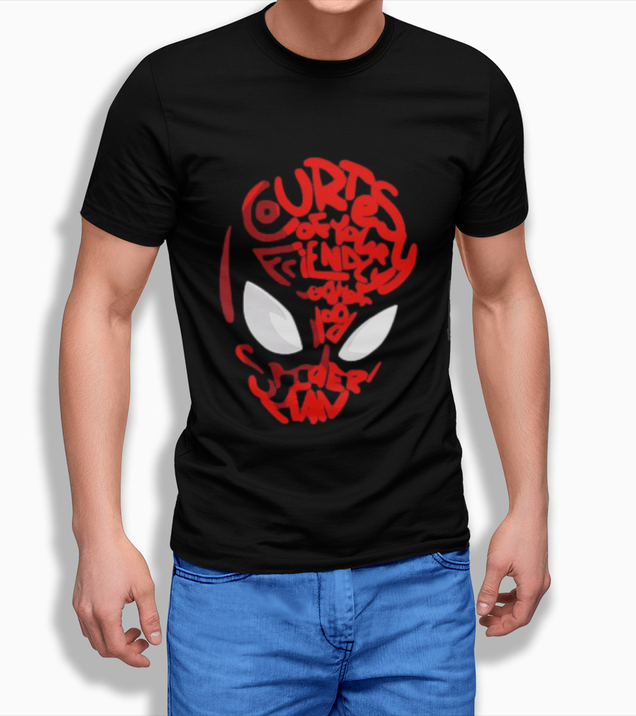 Courtesy Of Your Friendly Neighborhood Spider Man Face T-Shirt