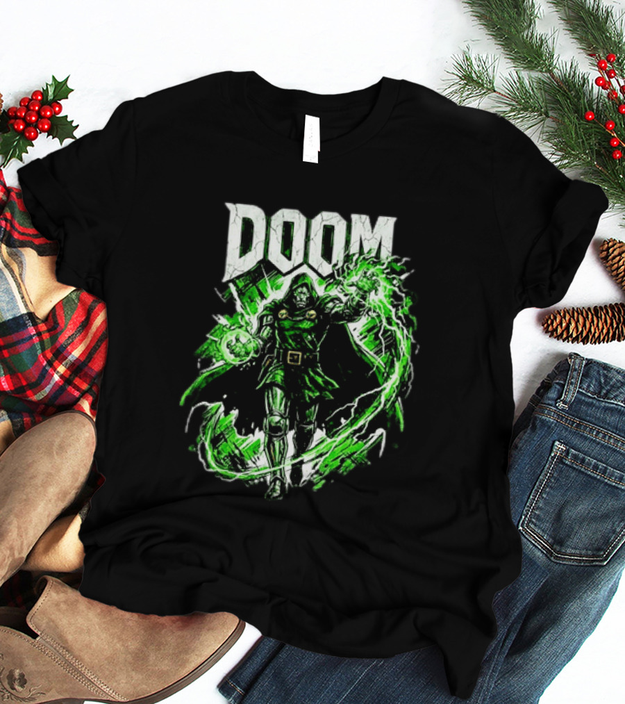Doctor Doom Lightning Villain Power Display T-Shirt