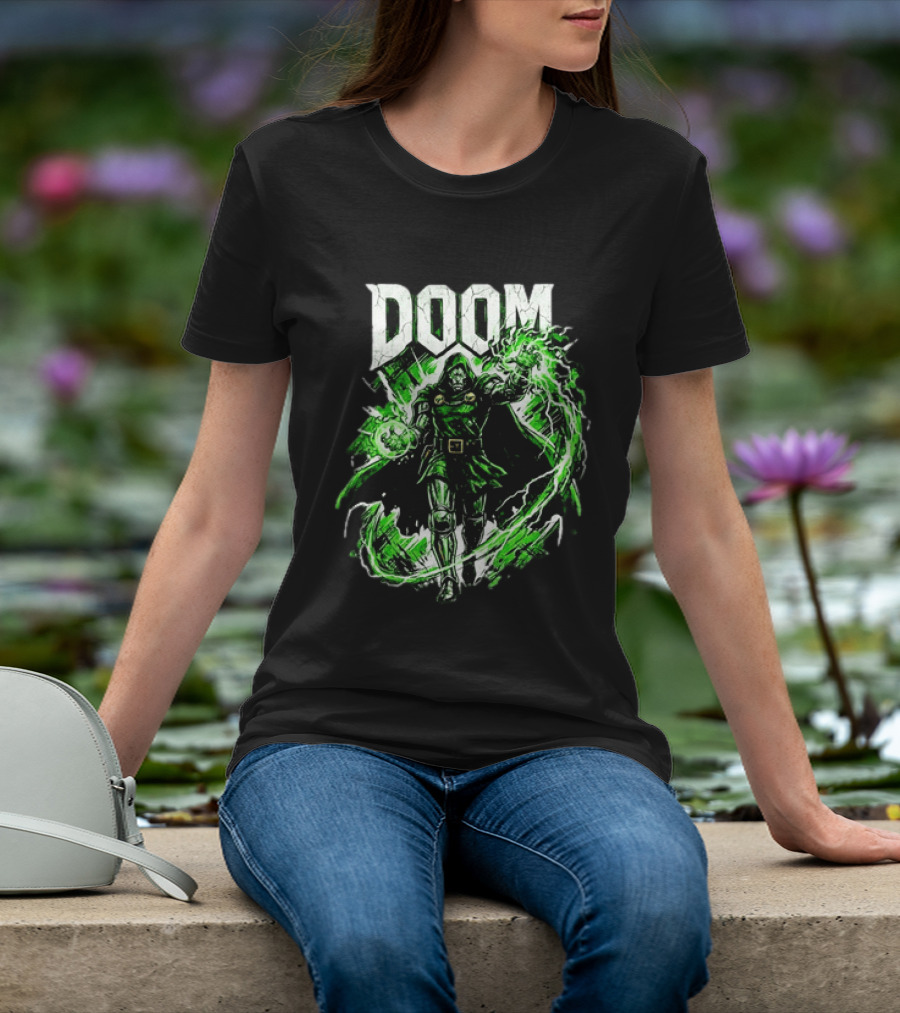 Doctor Doom Lightning Villain Power Display T-Shirt