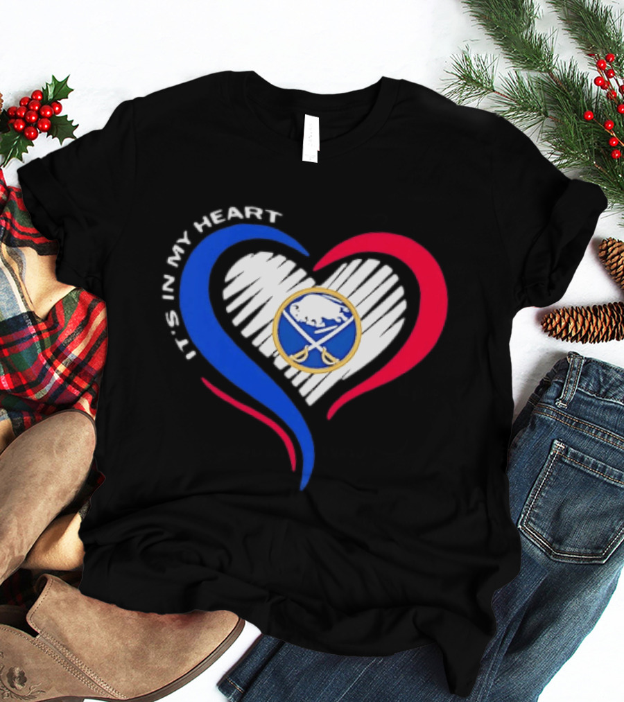 Buffalo Sabres It's In My Heart Blue And Red Heart Shape T-Shirt