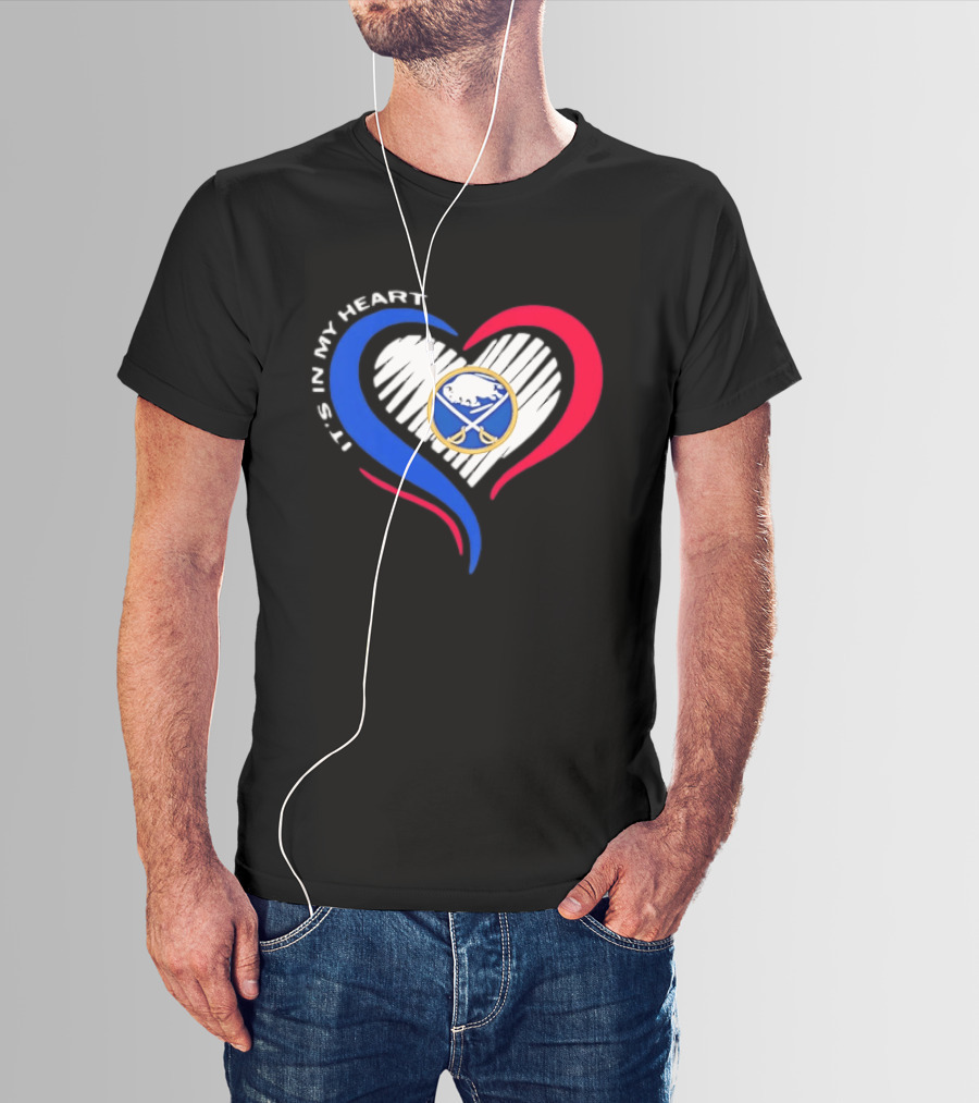 Buffalo Sabres It's In My Heart Blue And Red Heart Shape T-Shirt