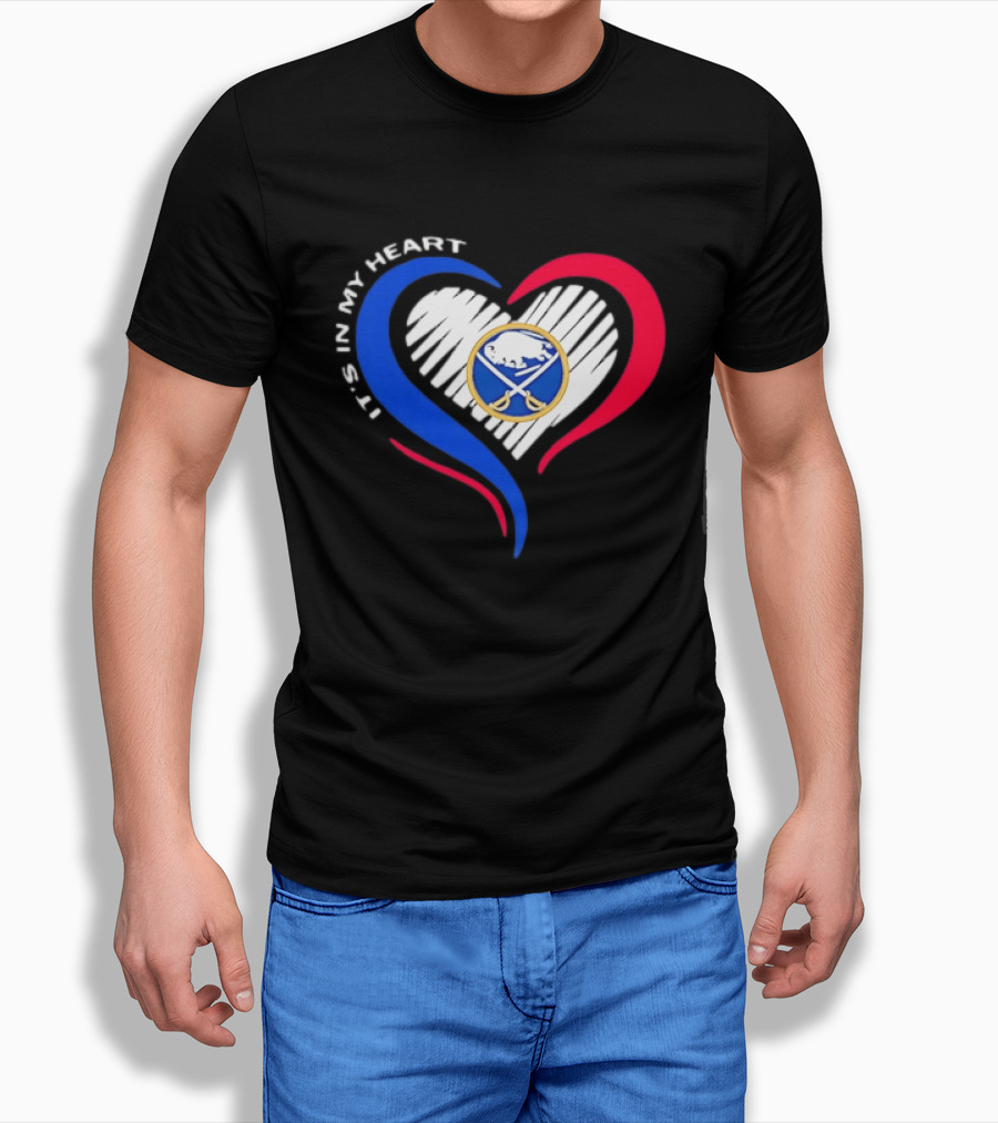 Buffalo Sabres It's In My Heart Blue And Red Heart Shape T-Shirt