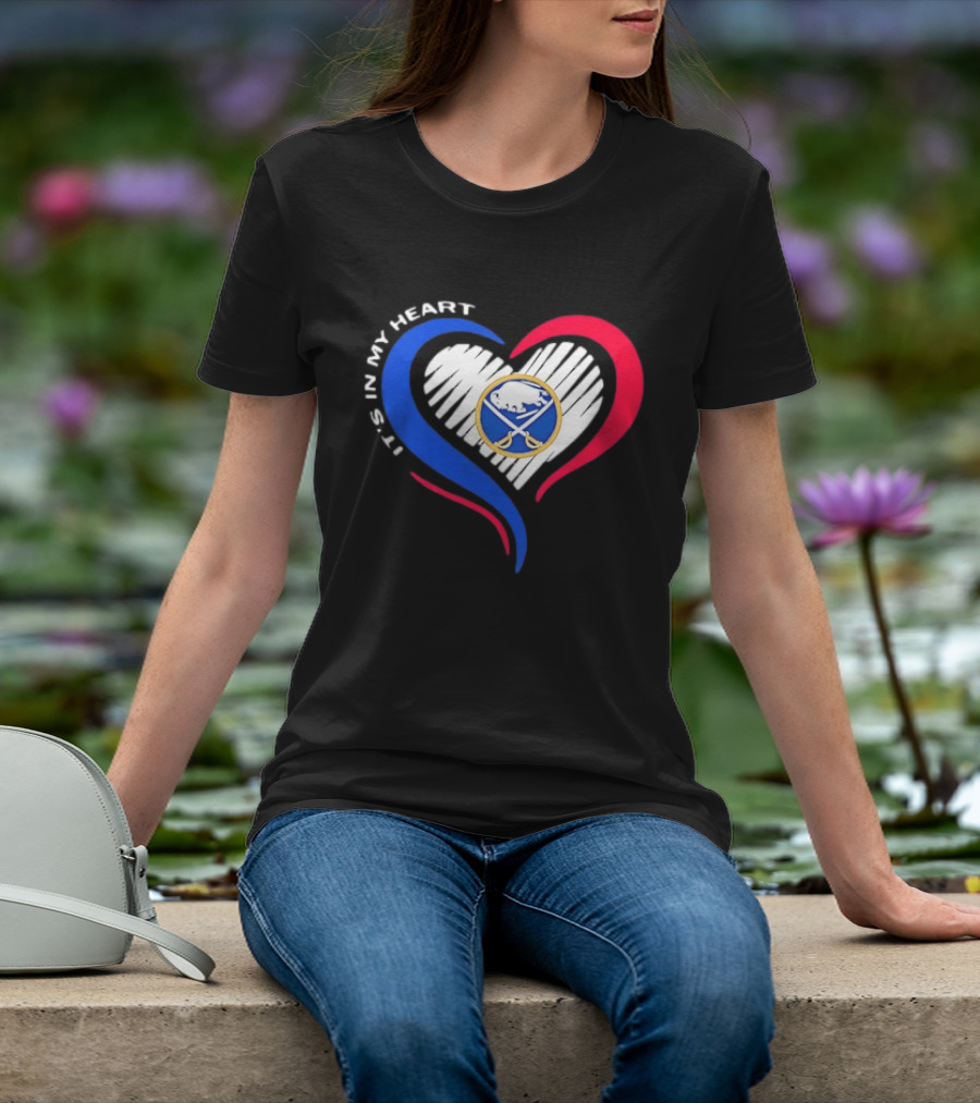 Buffalo Sabres It's In My Heart Blue And Red Heart Shape T-Shirt