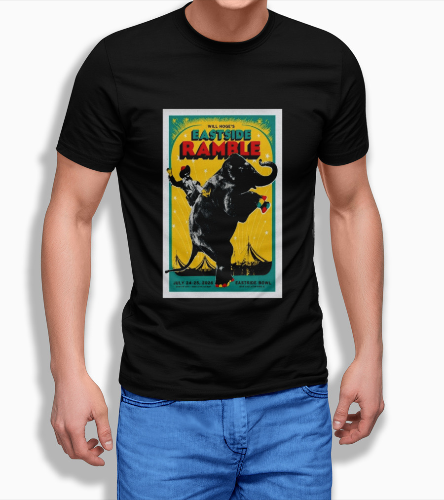 Will Hoge Eastside Ramble Nashville TN July 24 25 2026 Elephant Circus Eastside Bowl T-Shirt