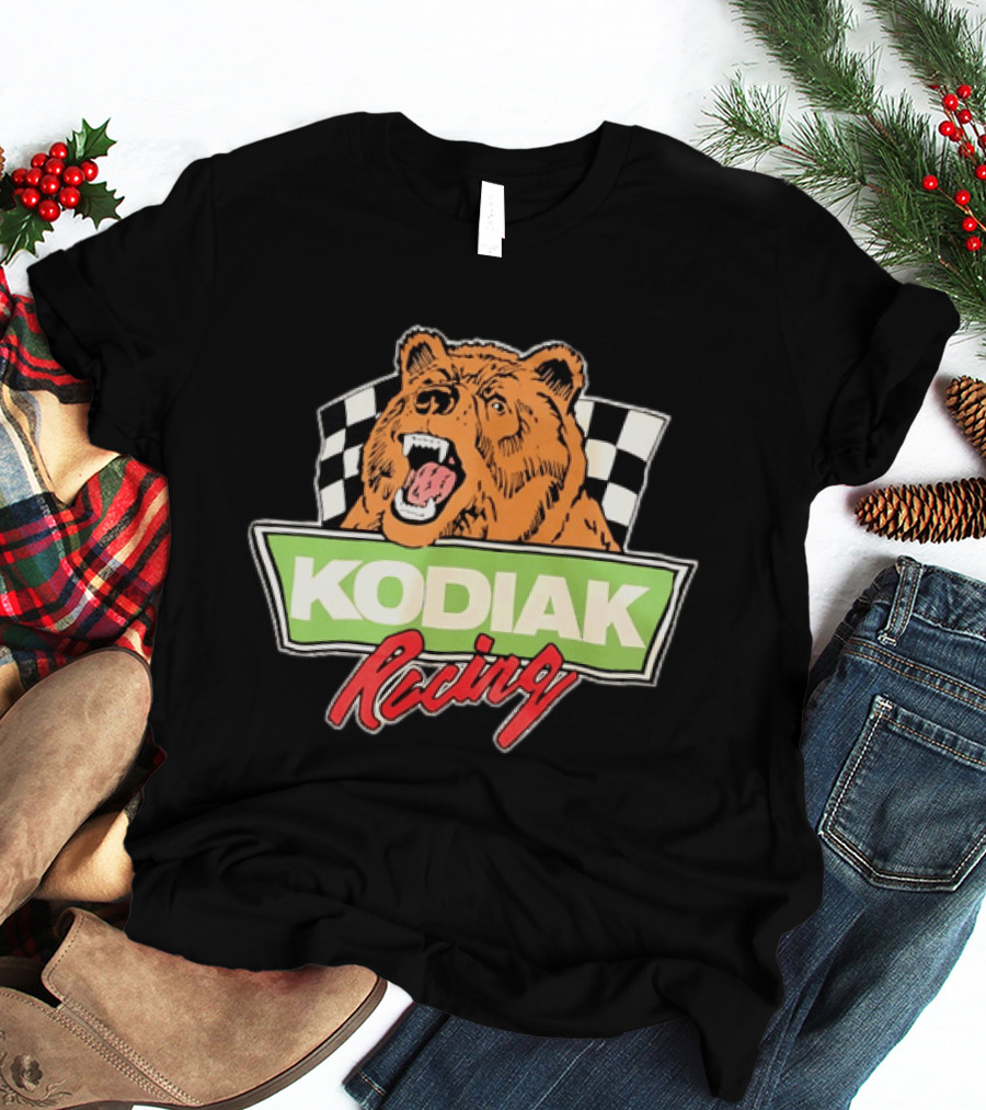 Kodiak Racing Bear Checkered Flag Motorsport T-Shirt
