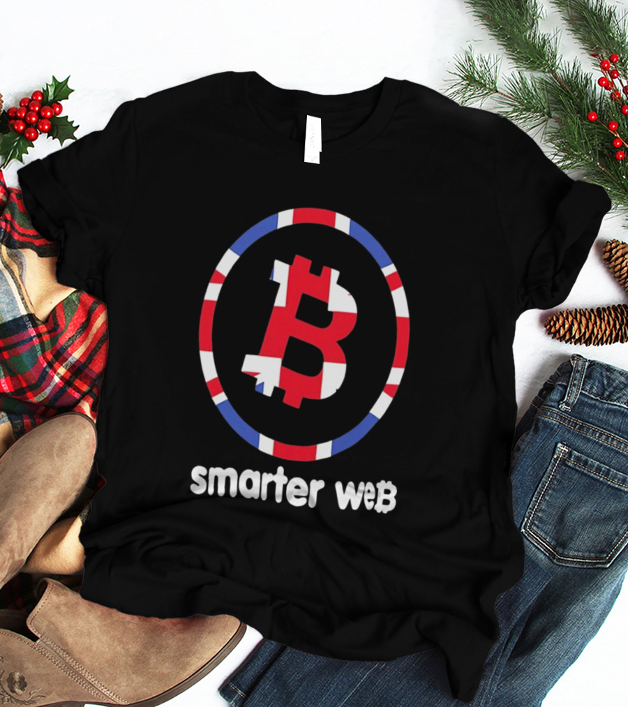 Smarter Web Bitcoin UK Flag Crypto Blockchain T-Shirt