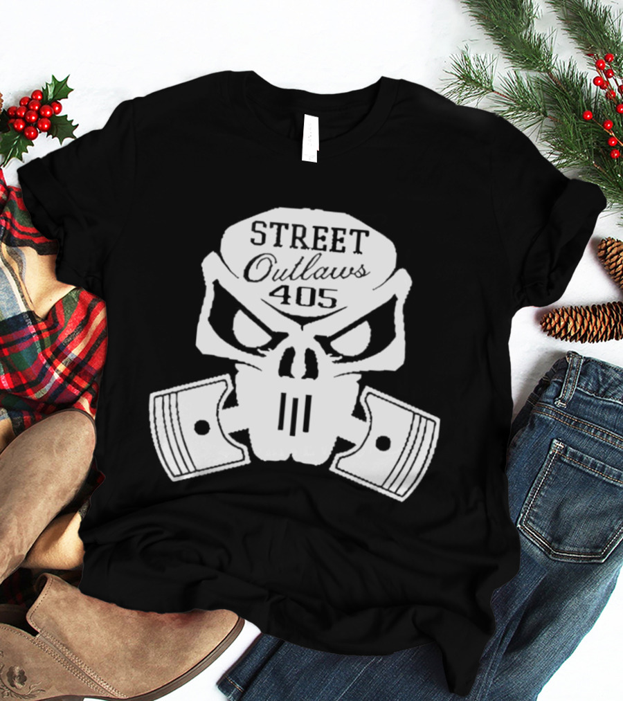 Street Outlaws 405 Skull Piston Racing Motorsports T-Shirt
