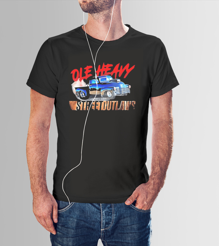 Ole Heavy Street Outlaws Blue Classic Truck Racing T-Shirt
