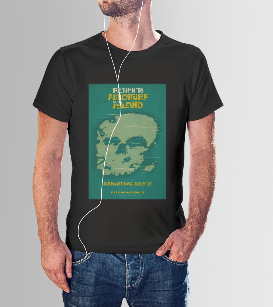 Return To Adventure Island Tiki Time Machine 18 Departing July 21 Hidden Harbor T-Shirt