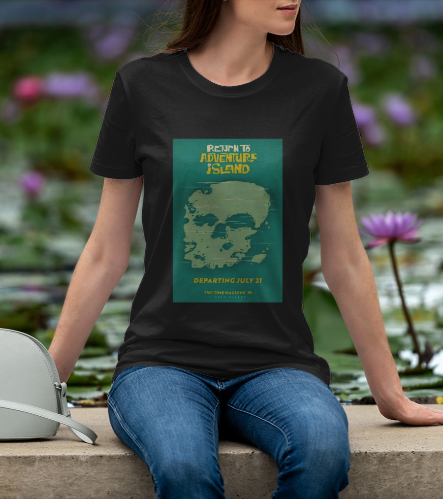 Return To Adventure Island Tiki Time Machine 18 Departing July 21 Hidden Harbor T-Shirt