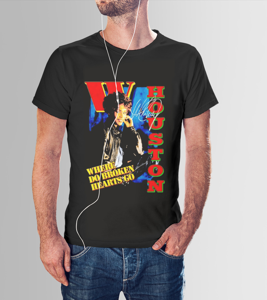 Whitney Houston Where Do Broken Hearts Go Signature T-Shirt