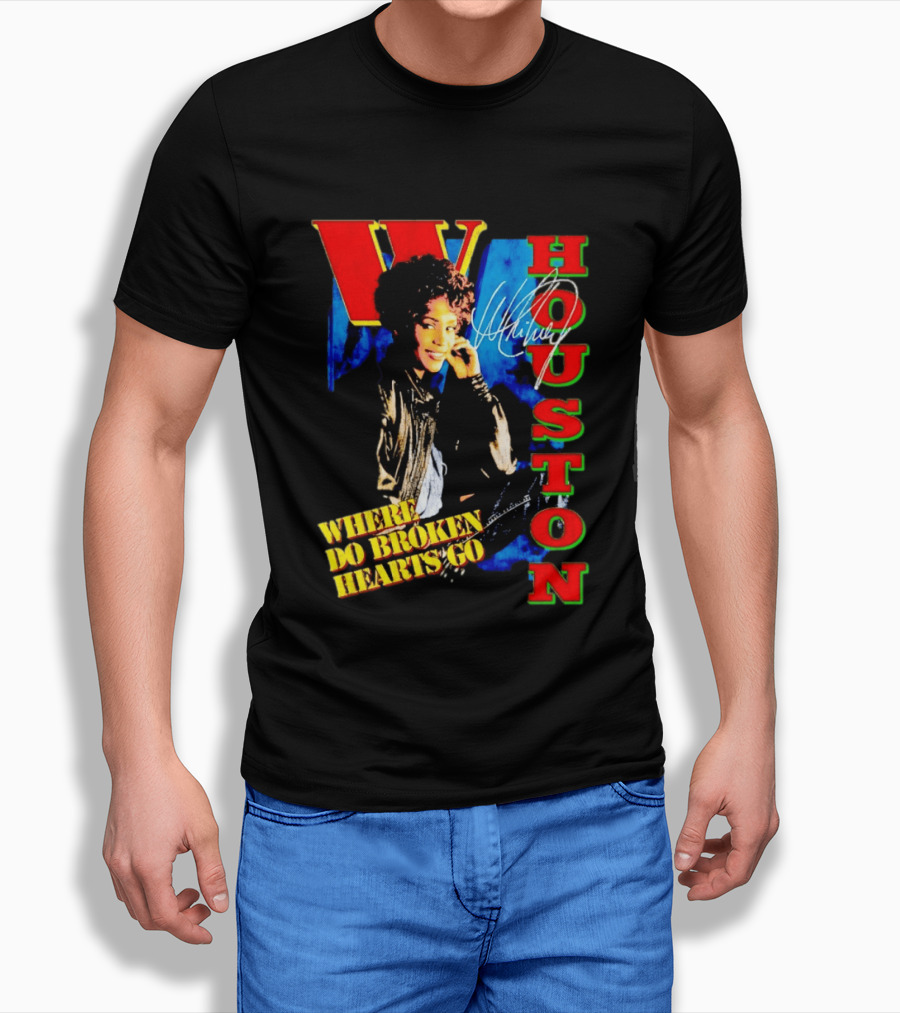 Whitney Houston Where Do Broken Hearts Go Signature T-Shirt