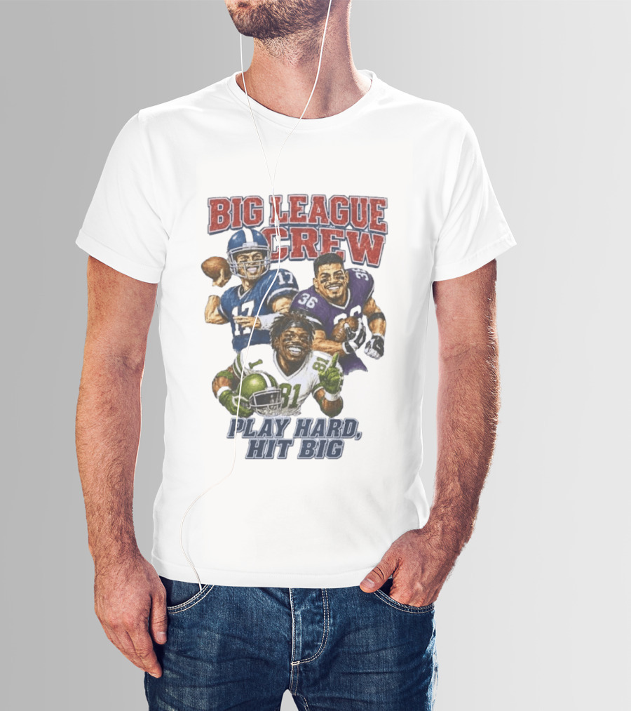 Big League Crew #17 Rocket #36 Bruiser #81 Flash Play Hard Hit Big Football Players T-Shirt