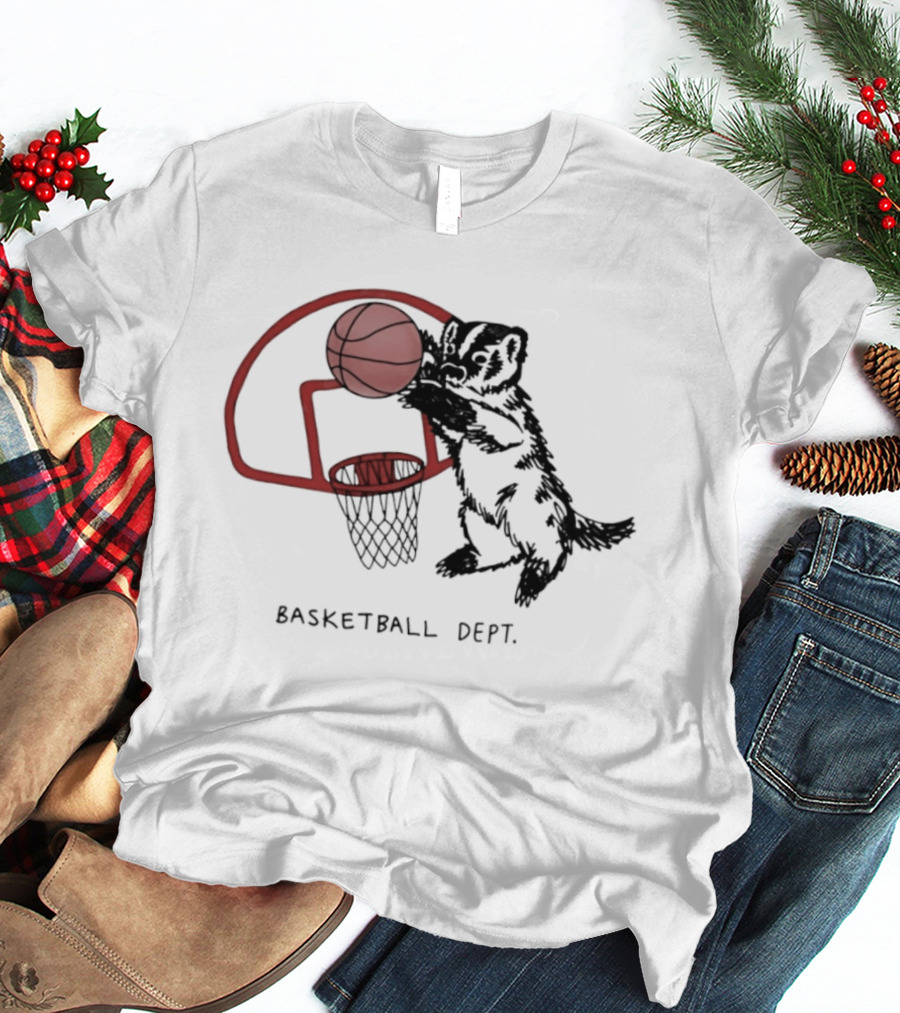 Basketball Dept Badger Dunking In Hoop T-Shirt