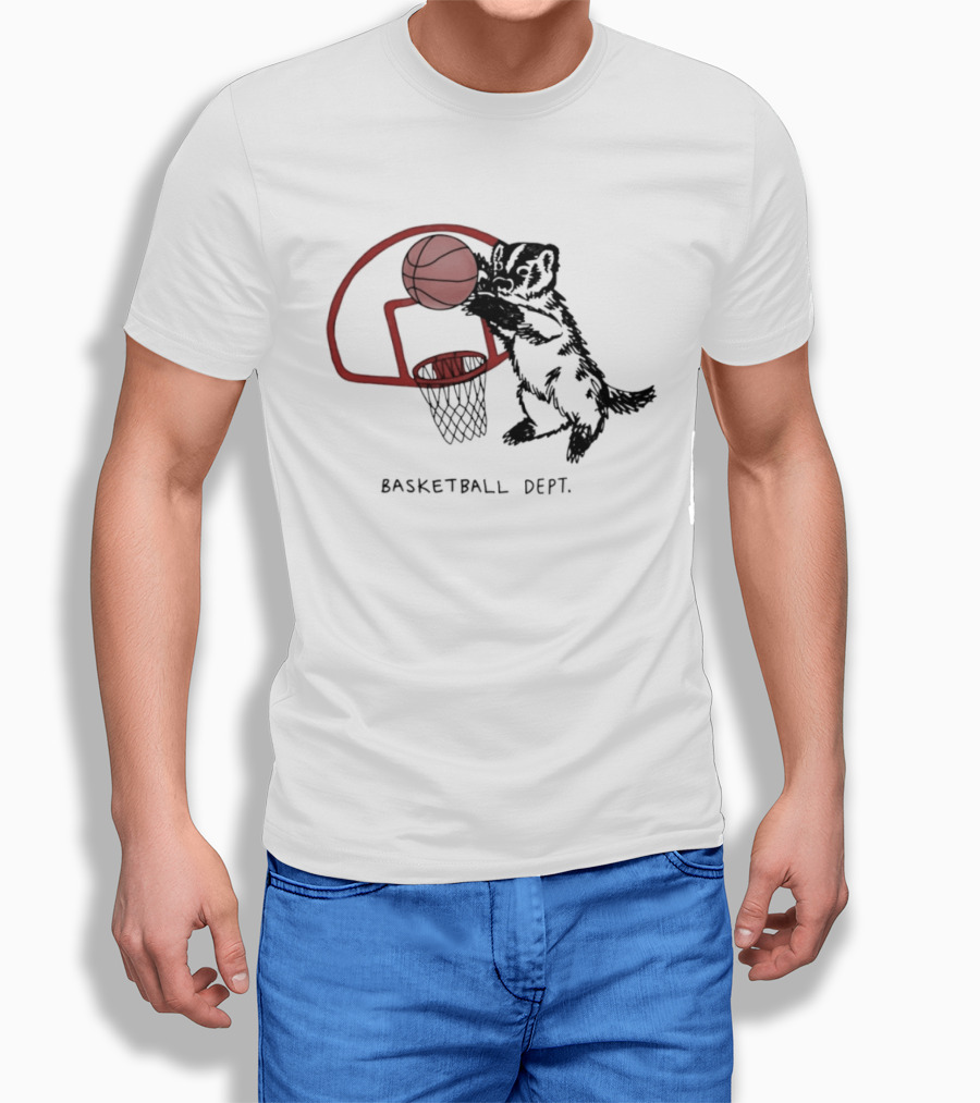 Basketball Dept Badger Dunking In Hoop T-Shirt
