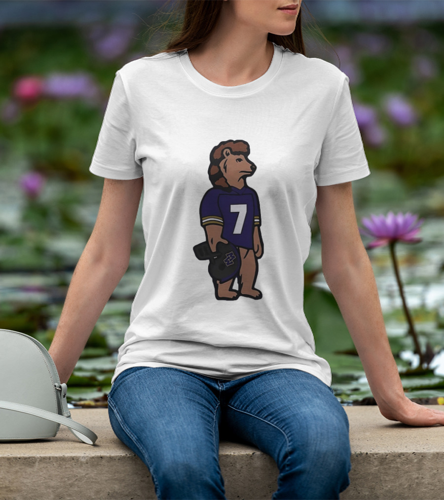 Baltimore Ravens Morgan Wallen Bear Number 7 Football Team Collaboration T-Shirt