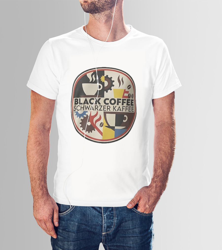 Black Coffee Schwarzer Kaffee Caffeine Cups Gears T-Shirt