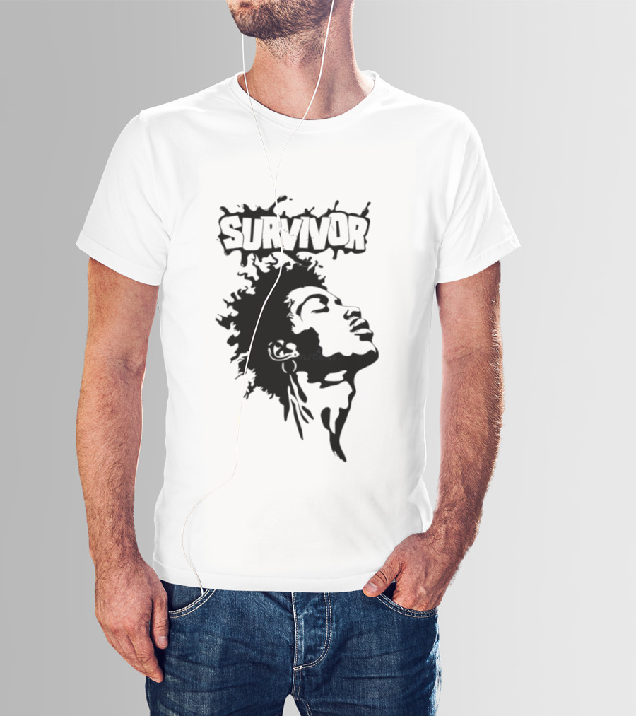 Survivor Black Power Profile Afro T-Shirt