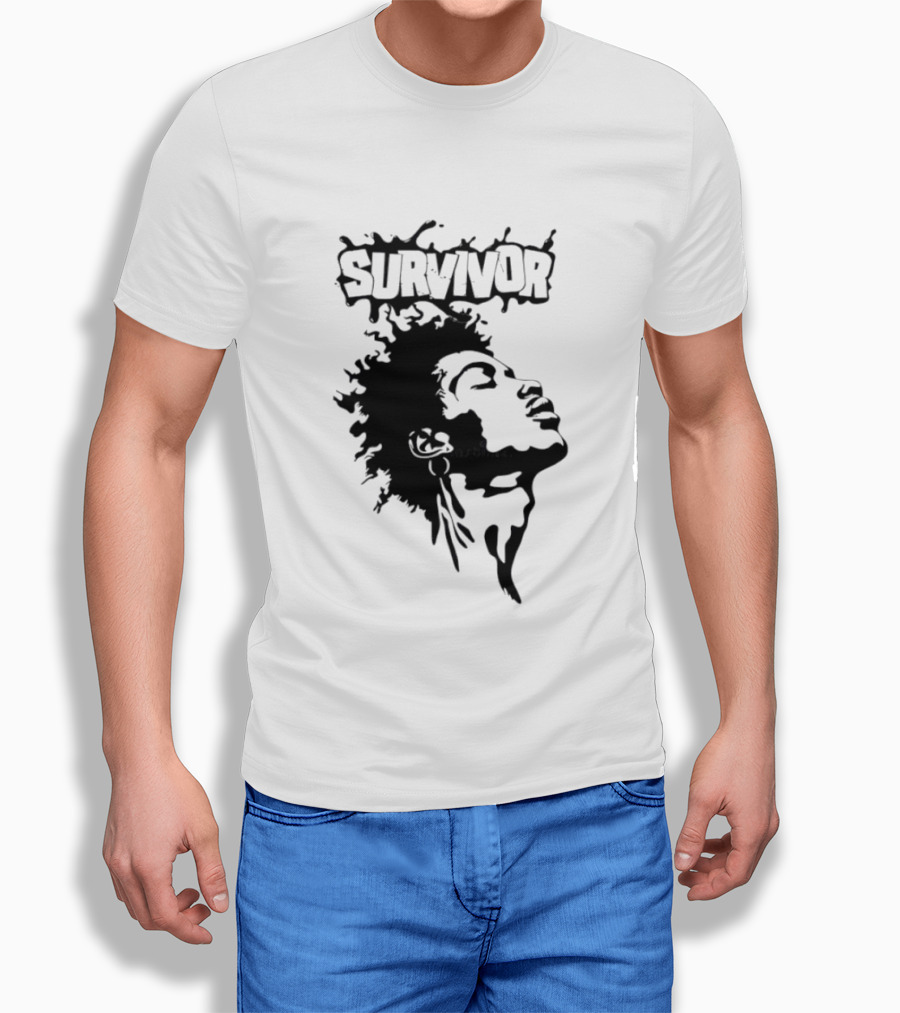 Survivor Black Power Profile Afro T-Shirt