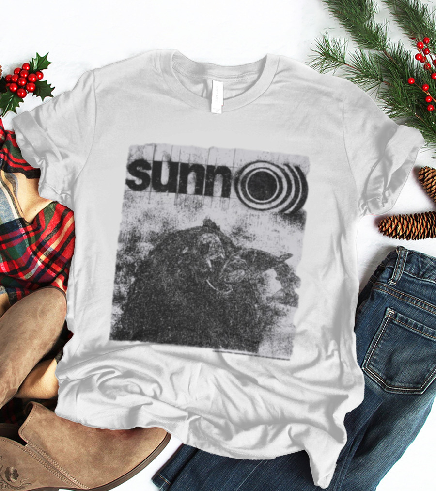 Sunn O))) Brain Dead Collaboration Black And White Distressed T-Shirt