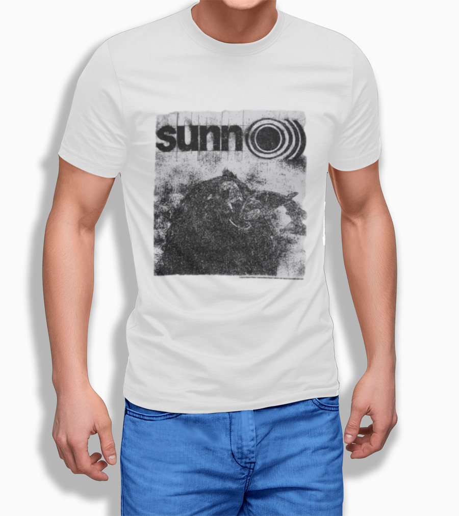Sunn O))) Brain Dead Collaboration Black And White Distressed T-Shirt