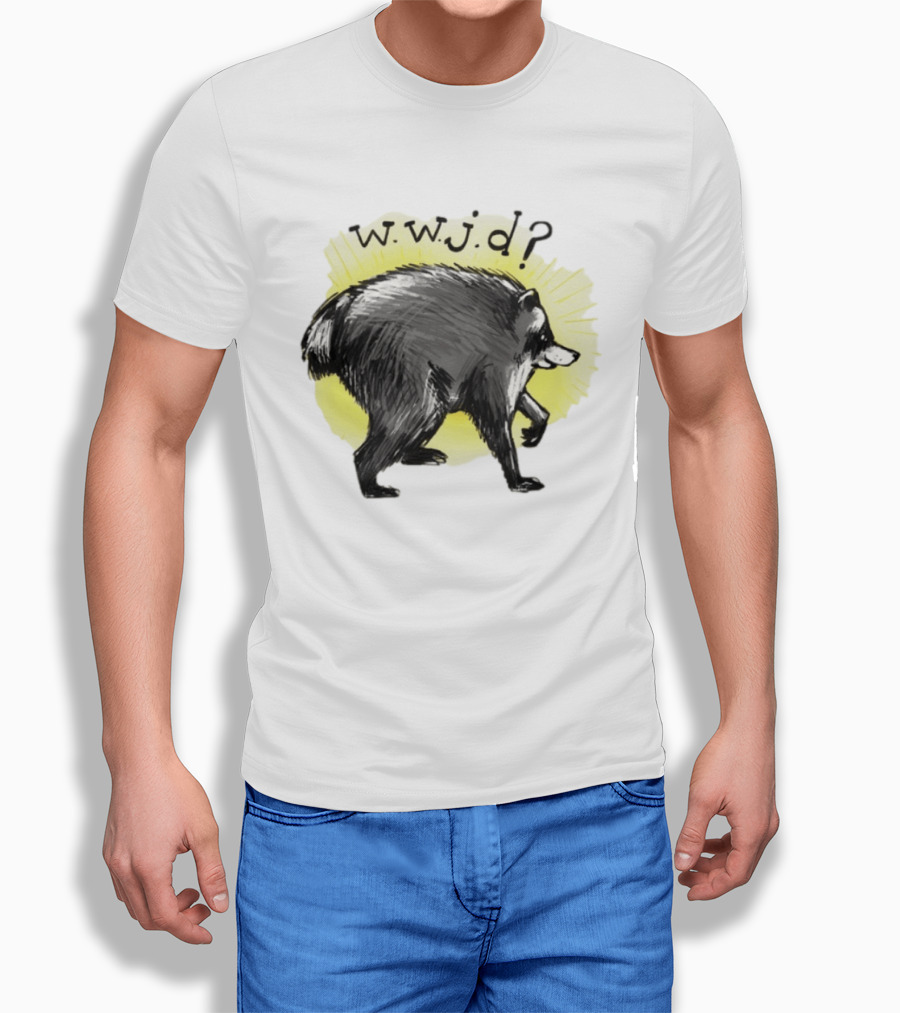 Jimothy Raccoon Seattle 2026 WWJD What Would Jimmy Do Hand Drawn T-Shirt