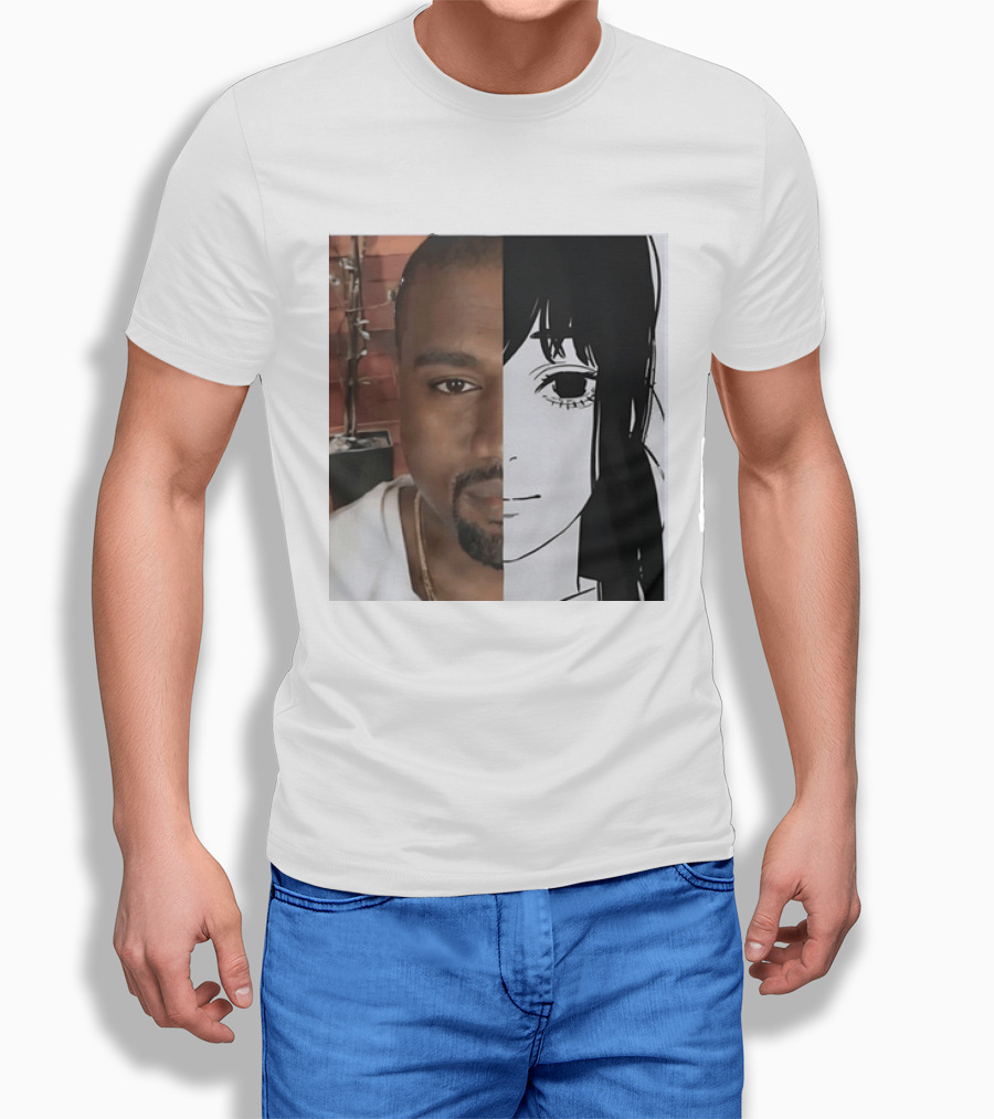 Kanye West Anime Crossover Split Face T-Shirt