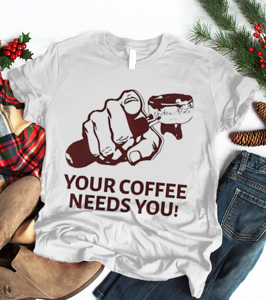 Uncle Sam Your Coffee Needs You Pointing T-Shirt