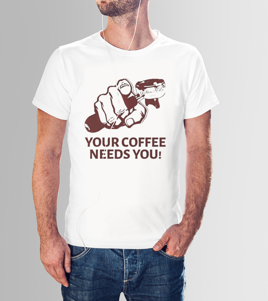 Uncle Sam Your Coffee Needs You Pointing T-Shirt