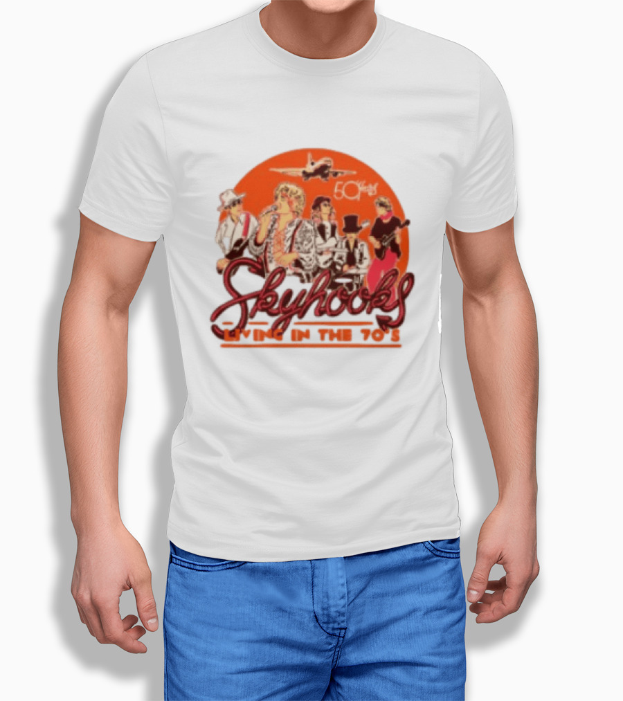 Skyhooks Living In The 70's 50th Anniversary Warner Music Store T-Shirt