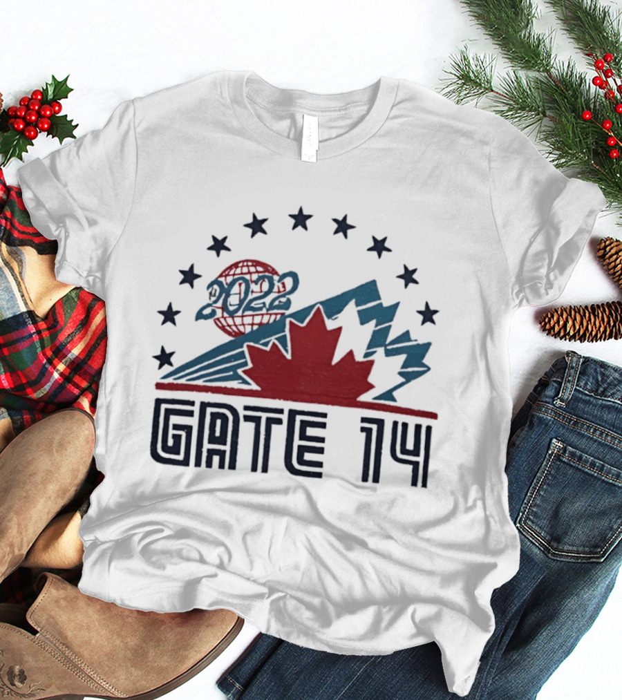 Gate 14 Canada 2022 Star Globe Mountain Maple Leaf T-Shirt
