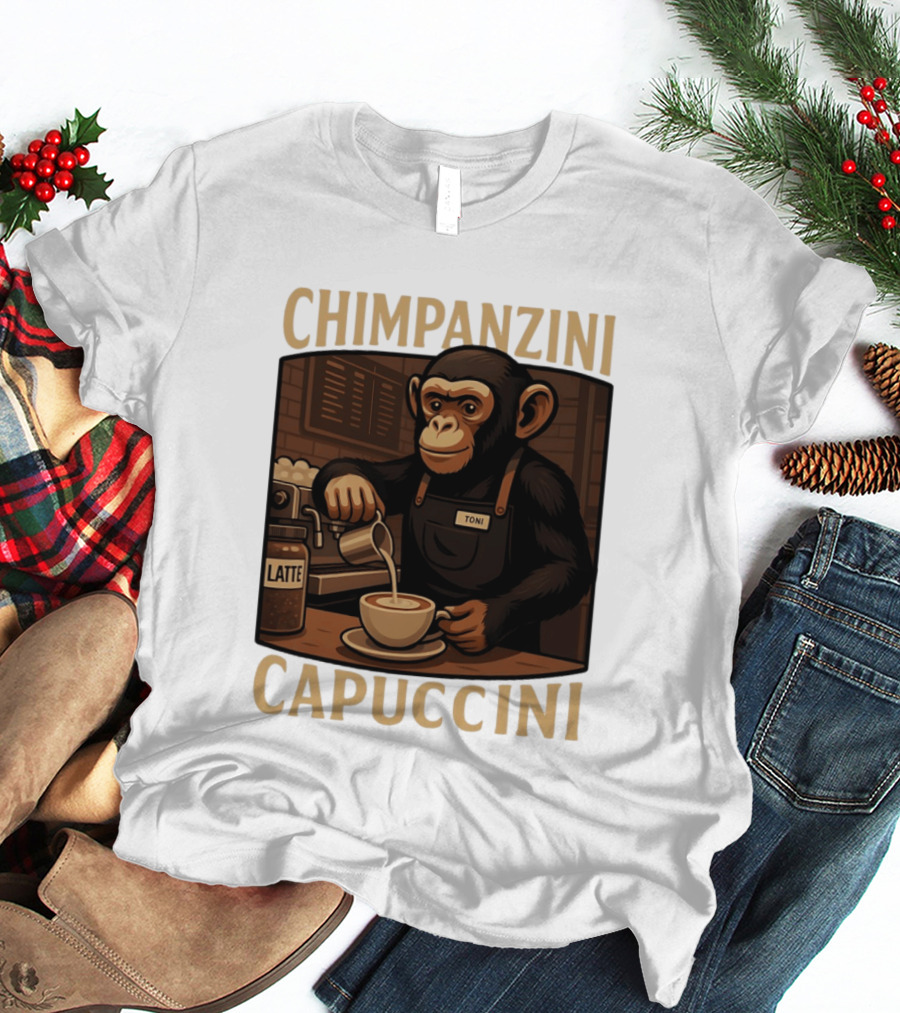 Chimpanzini Capuccini Latte Barista Chimp 'Toni T-Shirt