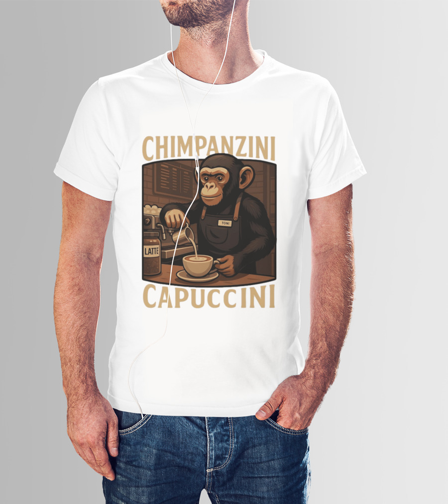 Chimpanzini Capuccini Latte Barista Chimp 'Toni T-Shirt