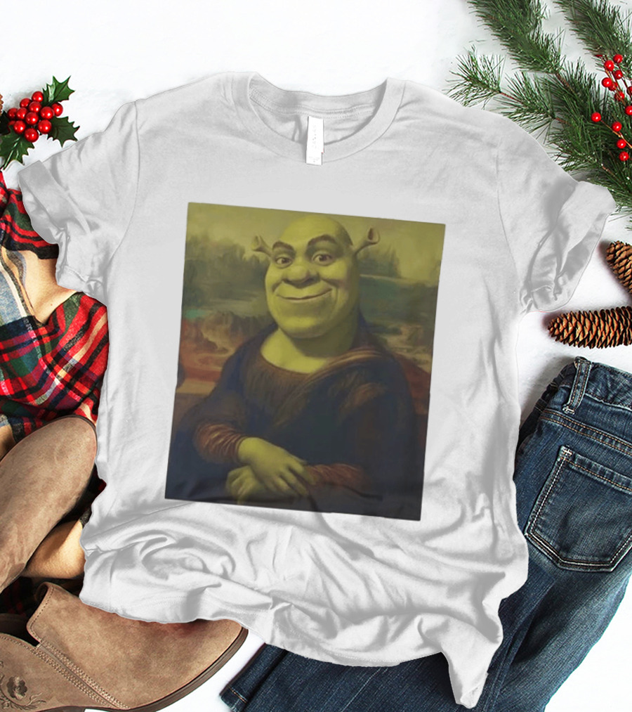 Shrek Mona Lisa Crossover Painting T-Shirt