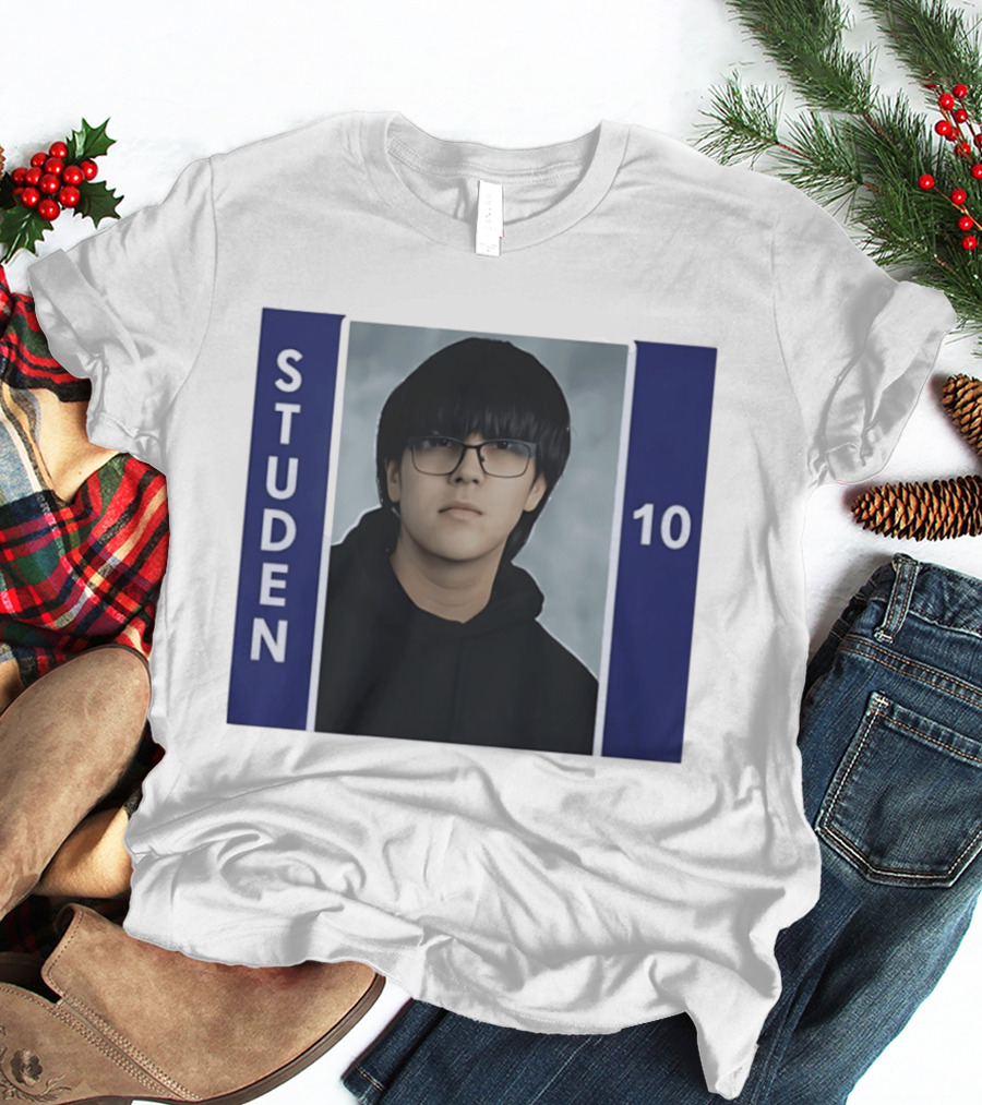 STUDEN 10 Blue And White Framed T-Shirt