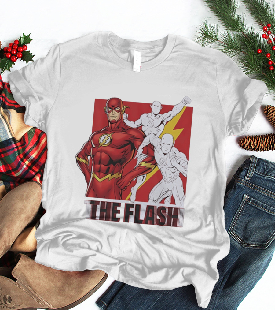 The Flash Scarlet Speedster DC Comics Lightning Bolt Heroic Pose T-Shirt
