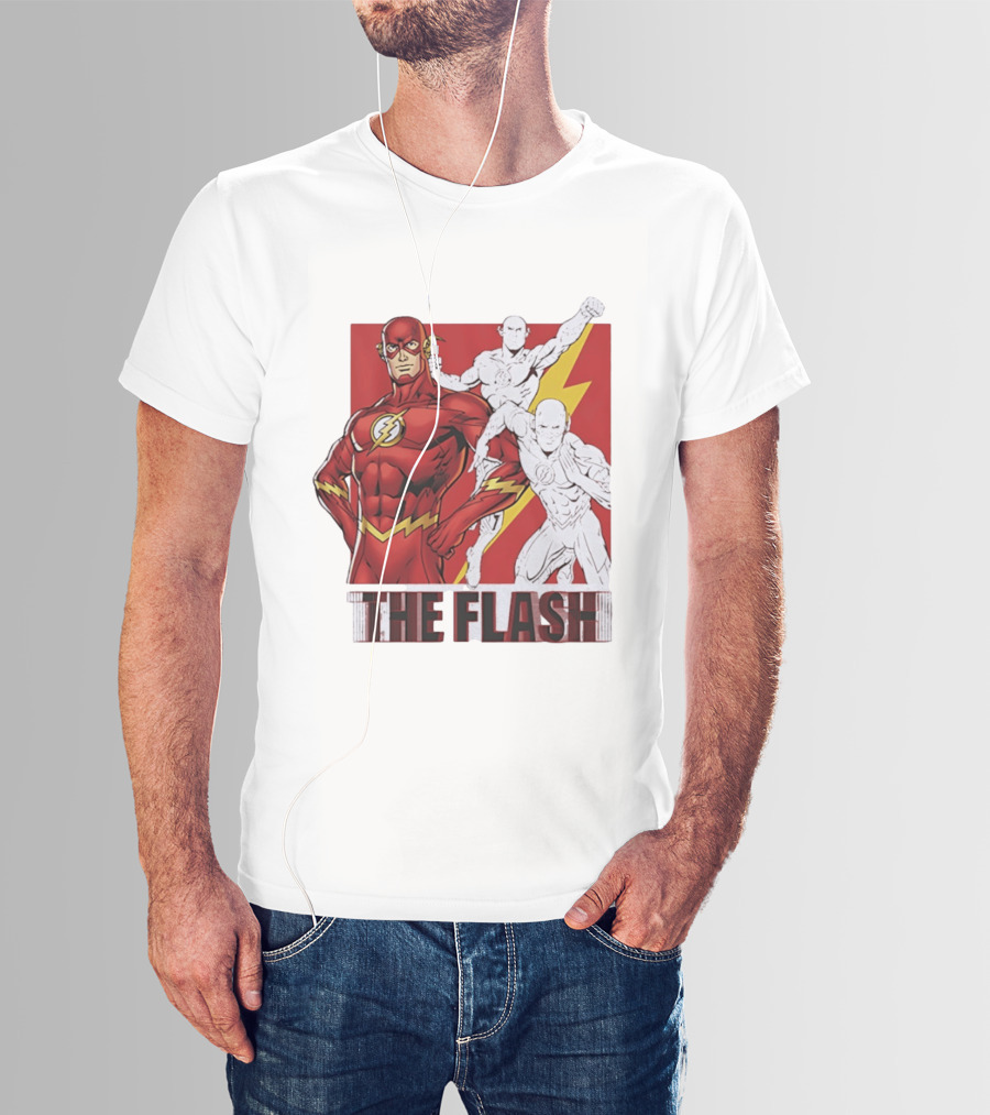 The Flash Scarlet Speedster DC Comics Lightning Bolt Heroic Pose T-Shirt