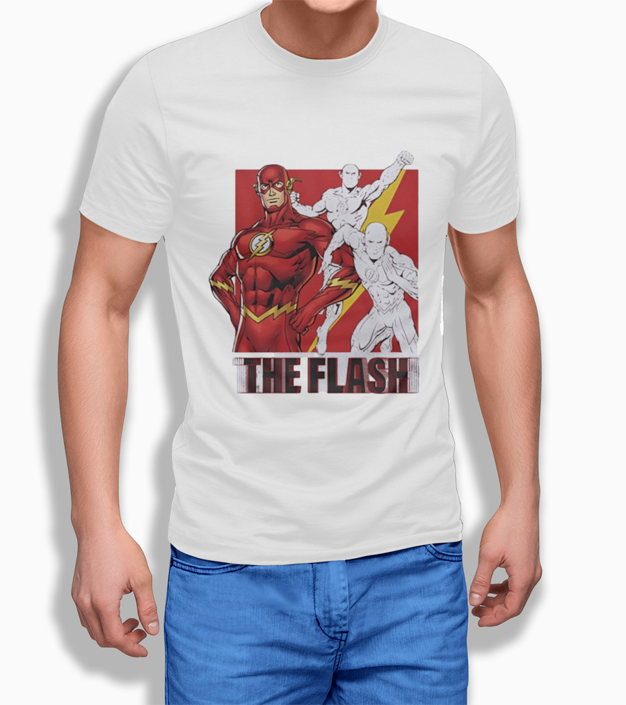 The Flash Scarlet Speedster DC Comics Lightning Bolt Heroic Pose T-Shirt