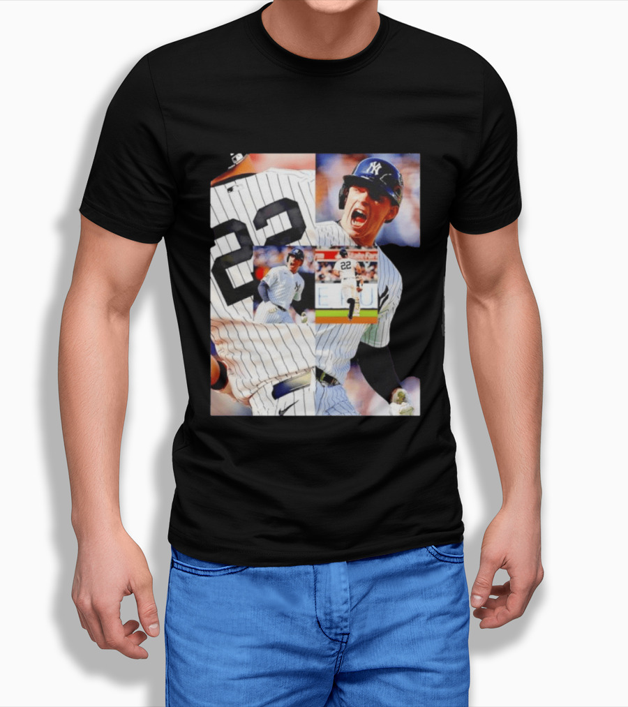 Harrison Bader No 22 Yankees Pinstripe Collage With Action Shots T-Shirt