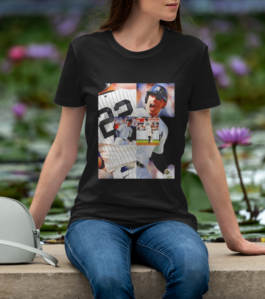 Harrison Bader No 22 Yankees Pinstripe Collage With Action Shots T-Shirt
