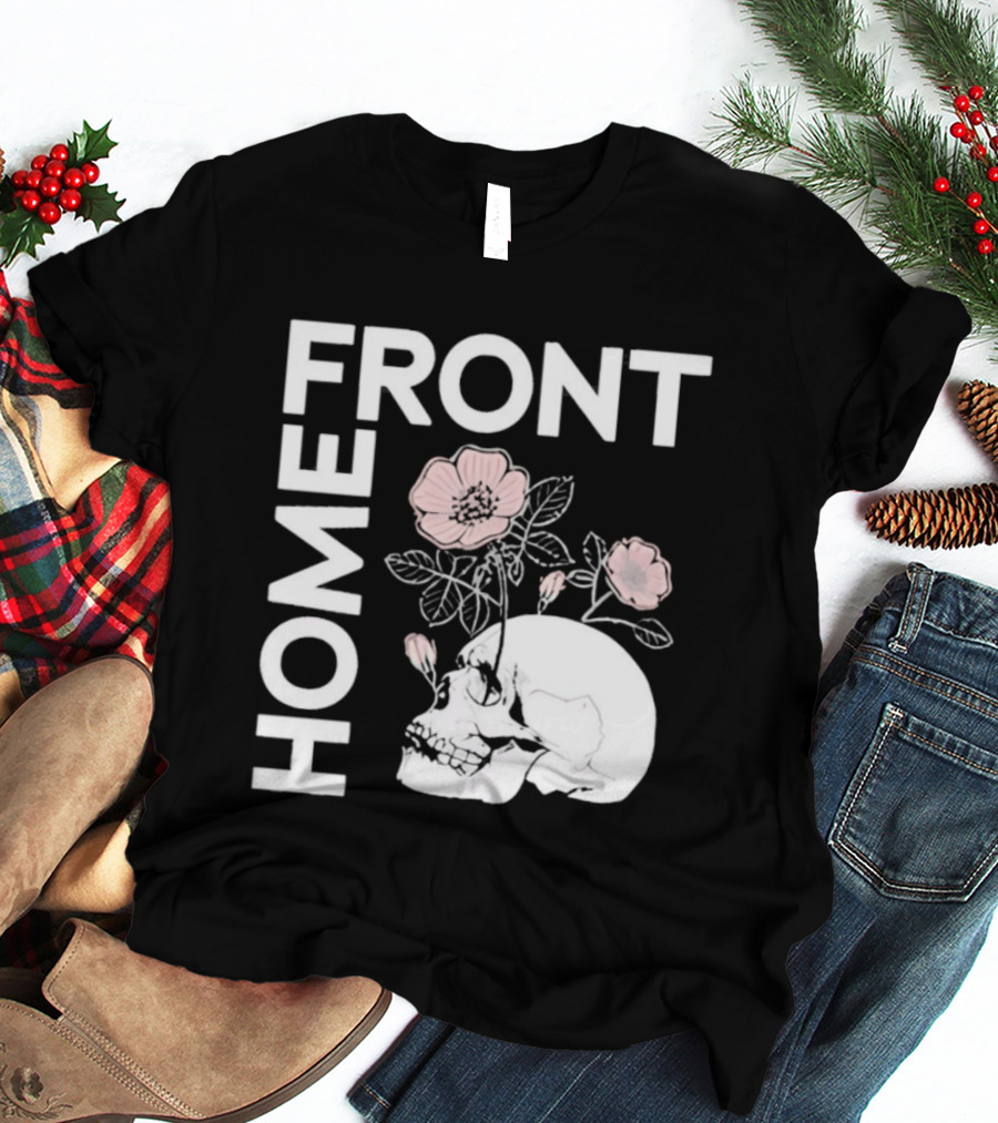 Homefront Skull With Pink Flowers T-Shirt